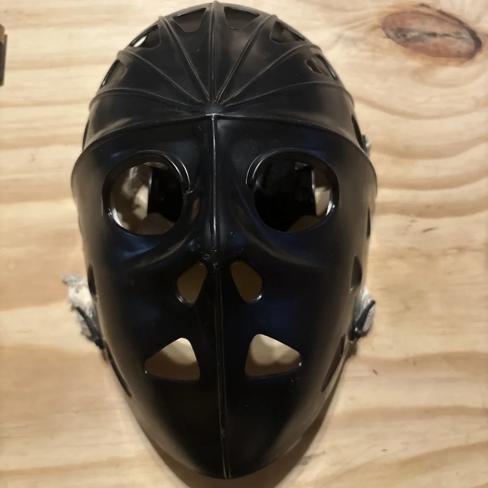 MyLec Pro Goalie Mask, Durable Adult Black Hockey Mask/ Halloween Costume